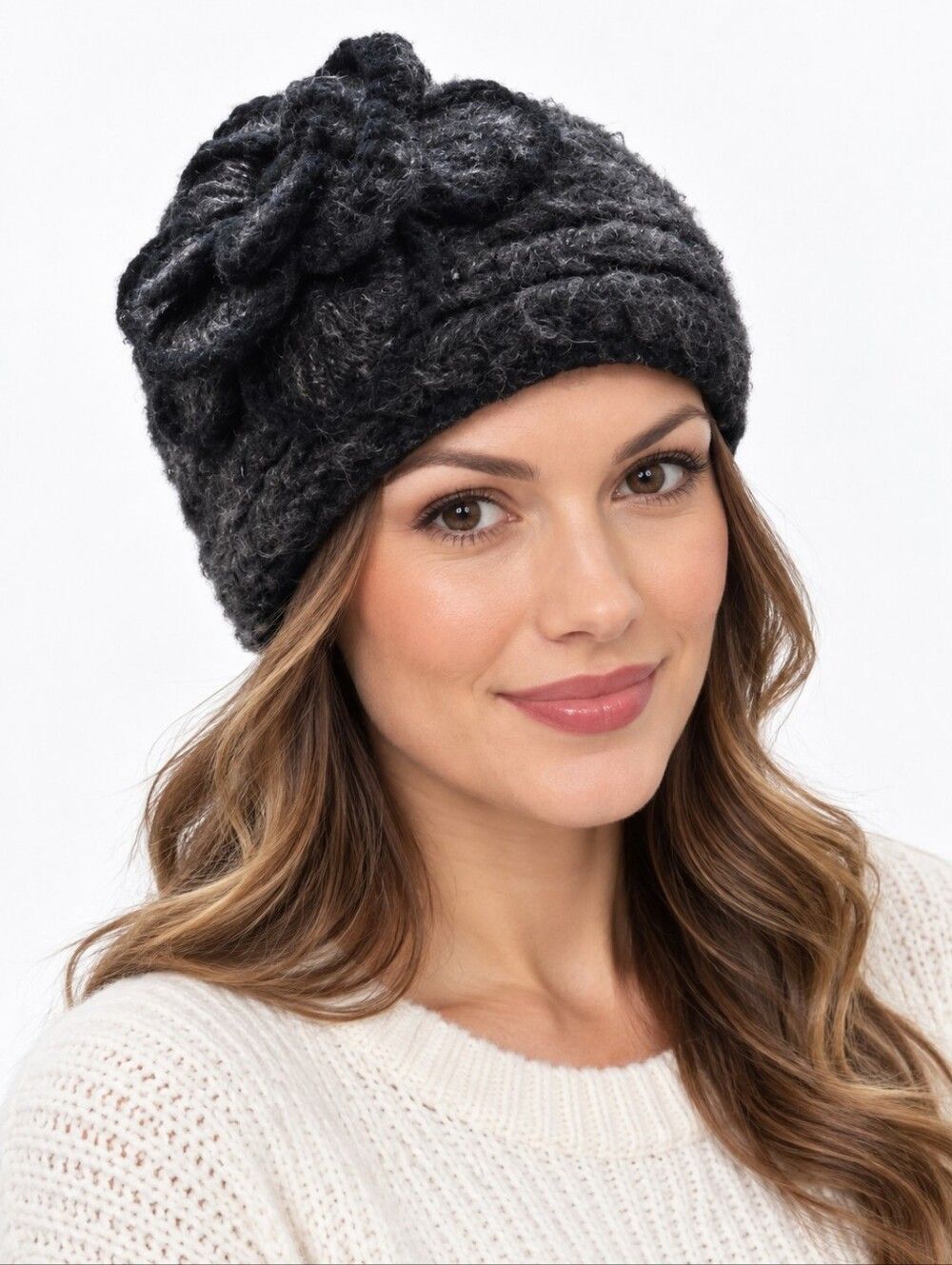 C.C exclusives Women’s beautiful floral adjustable warm winter head band hat